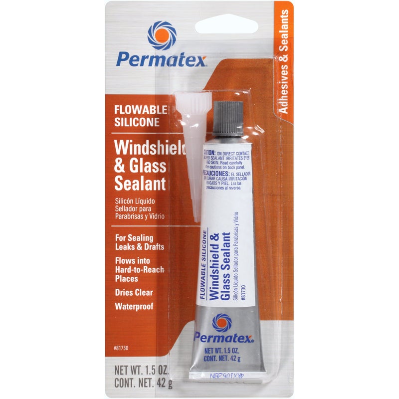 Permatex 81730-12PK Flowable Silicone Windshield and Glass Sealer, 1.5 oz. (Pack of 12) - Image 1